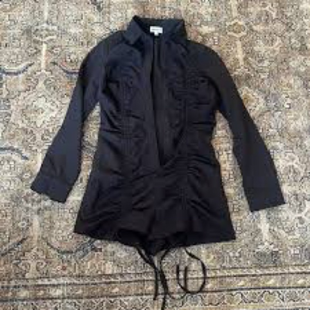 Euc Superdown Black Chic Button Down Mini Ruched … - image 6